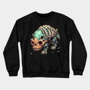 Skeleton Scary Chibi Triceratops Isometric Dinosaur Crewneck Sweatshirt